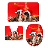 Maxbell 3pcs/set Christmas Theme Non-Slip Flannel Bathroom Mat Rug Set 9 - Aladdin Shoppers