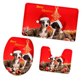 Maxbell 3pcs/set Christmas Theme Non-Slip Flannel Bathroom Mat Rug Set 9 - Aladdin Shoppers