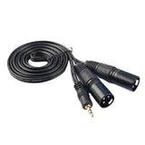 Maxbell 3pin 3.5mm 1/8'' TRS Male to Dual XLR Male Cable Cord Y Splitter Adaptor - Aladdin Shoppers