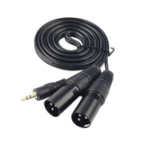 Maxbell 3pin 3.5mm 1/8'' TRS Male to Dual XLR Male Cable Cord Y Splitter Adaptor - Aladdin Shoppers