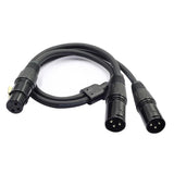 Maxbell 3Pin XLR Female Jack To Dual 2Male Plug Y Splitter Cable Adaptor Audio Cable - Aladdin Shoppers