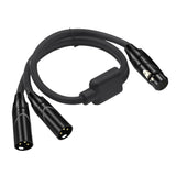 Maxbell 3Pin XLR Female Jack To Dual 2Male Plug Y Splitter Cable Adaptor Audio Cable - Aladdin Shoppers