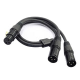 Maxbell 3Pin XLR Female Jack To Dual 2Male Plug Y Splitter Cable Adaptor Audio Cable - Aladdin Shoppers