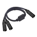 Maxbell 3Pin XLR Male Jack To Dual 2 Male Plug Y Splitter Adaptor Audio Cable Black - Aladdin Shoppers