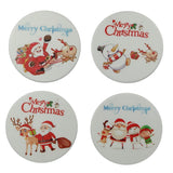 Maxbell 4 Pcs Coffee Mug Cup Coaster Charistmas/Toucan Decor Round Placemat Mat 10cm Christmas Theme - Aladdin Shoppers