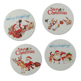 Maxbell 4 Pcs Coffee Mug Cup Coaster Charistmas/Toucan Decor Round Placemat Mat 10cm Christmas Theme - Aladdin Shoppers