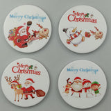 Maxbell 4 Pcs Coffee Mug Cup Coaster Charistmas/Toucan Decor Round Placemat Mat 10cm Christmas Theme - Aladdin Shoppers