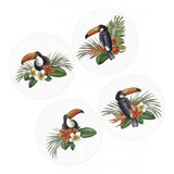 Maxbell 4 Pcs Coffee Mug Cup Coaster Charistmas/Toucan Decor Round Placemat Mat 10cm Toucan Printed - Aladdin Shoppers