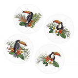 Maxbell 4 Pcs Coffee Mug Cup Coaster Charistmas/Toucan Decor Round Placemat Mat 10cm Toucan Printed - Aladdin Shoppers