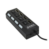 Maxbell 4-Port USB 2.0 Multi Charger Hub+High Speed Adapter ON/OFF Switch PC black - Aladdin Shoppers