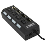 Maxbell 4-Port USB 2.0 Multi Charger Hub+High Speed Adapter ON/OFF Switch PC black - Aladdin Shoppers