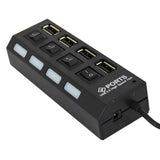 Maxbell 4-Port USB 2.0 Multi Charger Hub+High Speed Adapter ON/OFF Switch PC black - Aladdin Shoppers
