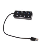 Maxbell 4 Ports USB 3.0 Hub Expansion Splitter Box with ON/OFF Switch Black - Aladdin Shoppers