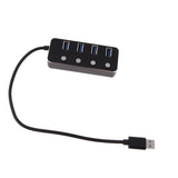 Maxbell 4 Ports USB 3.0 Hub Expansion Splitter Box with ON/OFF Switch Black - Aladdin Shoppers