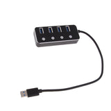 Maxbell 4 Ports USB 3.0 Hub Expansion Splitter Box with ON/OFF Switch Black - Aladdin Shoppers