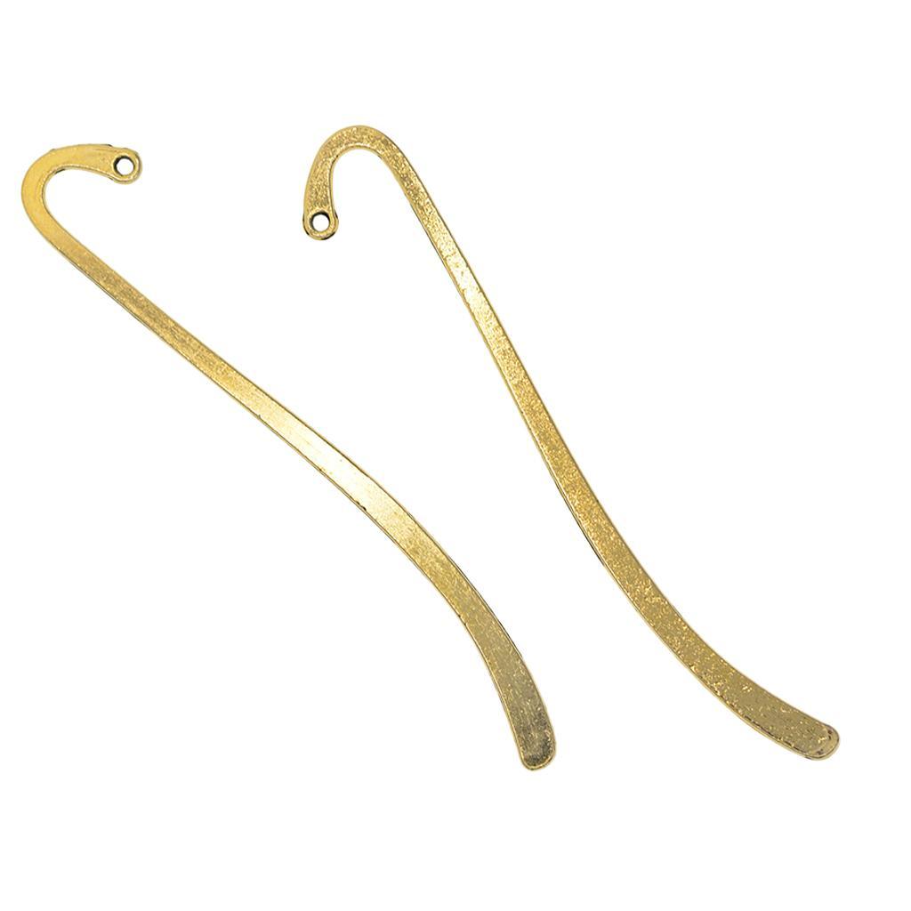 Maxbell 40 Pieces Metal Bookmarks Book Mark With Hook Beading Jewelry Findings DIY Crafts 87mm x 14mm Antique Bronze, Tibetan Silver, Red Brass, Gold Colors - Aladdin Shoppers