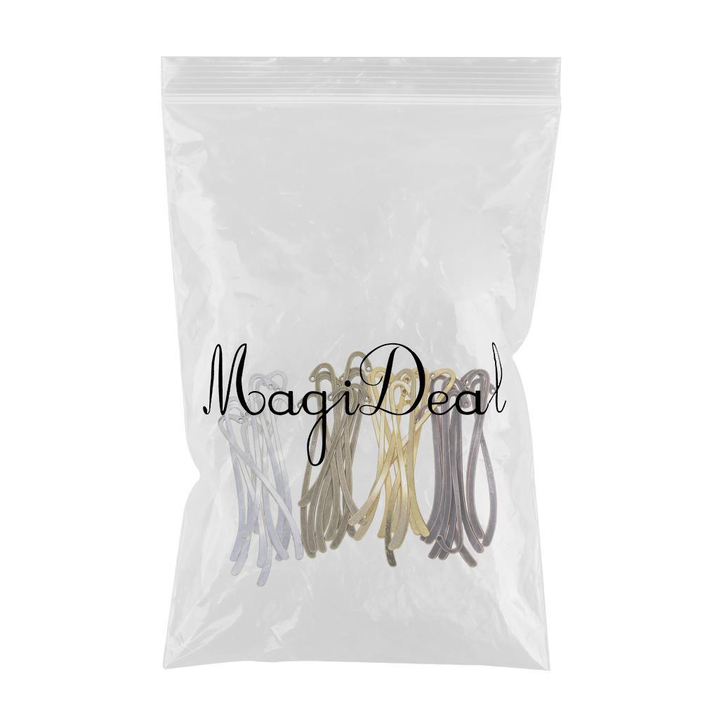 Maxbell 40 Pieces Metal Bookmarks Book Mark With Hook Beading Jewelry Findings DIY Crafts 87mm x 14mm Antique Bronze, Tibetan Silver, Red Brass, Gold Colors - Aladdin Shoppers