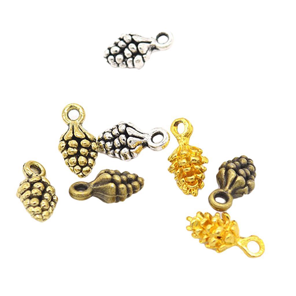 Maxbell 40 Pieces Random Colors Pine Cones Charms Pendant Alloy Plated Charm for Jewelry Making Bracelet Necklace Craft Findings 13mmx7mm - Aladdin Shoppers