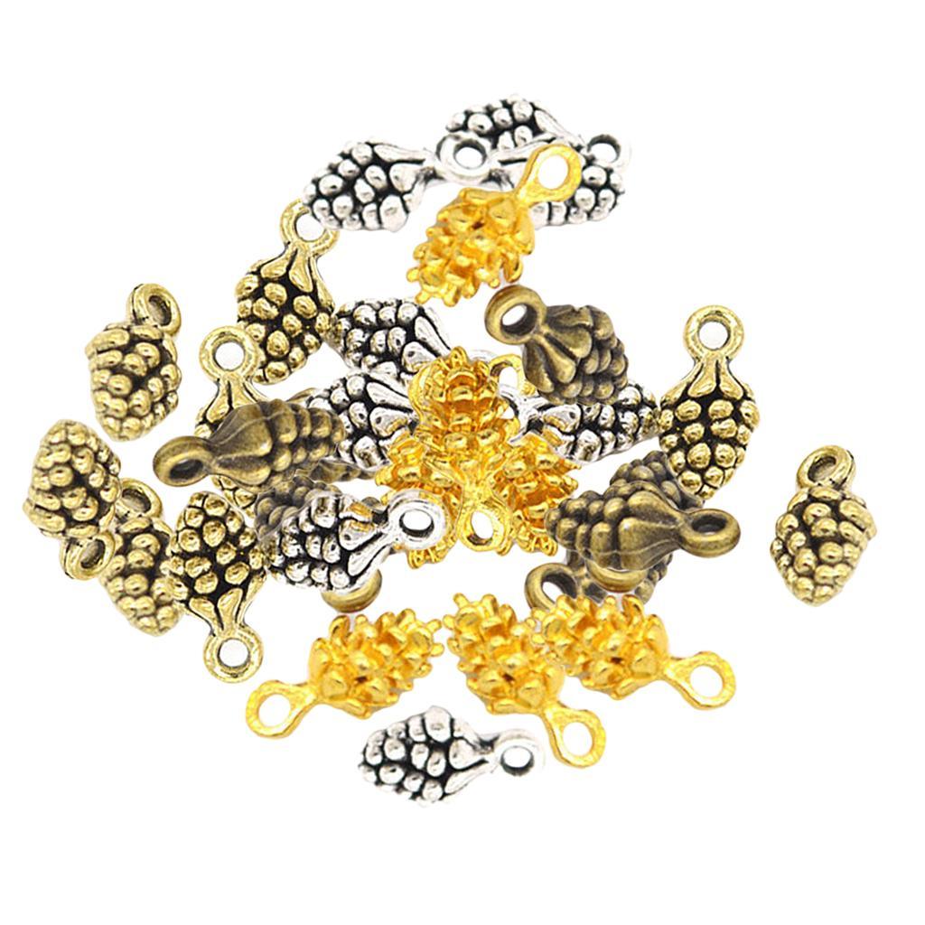 Maxbell 40 Pieces Random Colors Pine Cones Charms Pendant Alloy Plated Charm for Jewelry Making Bracelet Necklace Craft Findings 13mmx7mm - Aladdin Shoppers