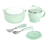 Maxbell 400ml Insulated Stainless Steel Bowl Cup Baby Safety Bowl Set Blue - Aladdin Shoppers