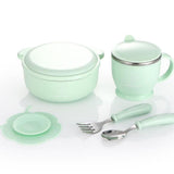 Maxbell 400ml Insulated Stainless Steel Bowl Cup Baby Safety Bowl Set Blue - Aladdin Shoppers