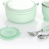 Maxbell 400ml Insulated Stainless Steel Bowl Cup Baby Safety Bowl Set Blue - Aladdin Shoppers