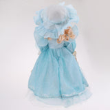 Maxbell 40cm Victorian Porcelain Girl Doll People Figure with Dress Light Blue Gift - Aladdin Shoppers