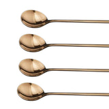 Maxbell 4pcs Long Handle Stainless Steel Tea Coffee Spoon Soup Spoons Rose Golden - Aladdin Shoppers