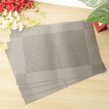 Maxbell 4pcs PVC Rectangle Placemat Heat Insulation Pad Dining Table Mat Gray - Aladdin Shoppers