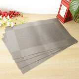 Maxbell 4pcs PVC Rectangle Placemat Heat Insulation Pad Dining Table Mat Gray - Aladdin Shoppers