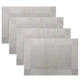 Maxbell 4pcs PVC Rectangle Placemat Heat Insulation Pad Dining Table Mat Gray - Aladdin Shoppers