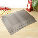 Maxbell 4pcs PVC Rectangle Placemat Heat Insulation Pad Dining Table Mat Gray - Aladdin Shoppers
