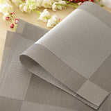 Maxbell 4pcs PVC Rectangle Placemat Heat Insulation Pad Dining Table Mat Gray - Aladdin Shoppers