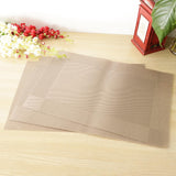 Maxbell 4pcs PVC Rectangle Placemat Heat Insulation Pad Dining Table Mat Khaki - Aladdin Shoppers