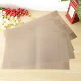 Maxbell 4pcs PVC Rectangle Placemat Heat Insulation Pad Dining Table Mat Khaki - Aladdin Shoppers