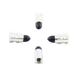 Maxbell 4Pieces Alloy Tire Stem Valve Caps Dust Cover for Motorcycle Silver + Black - Aladdin Shoppers