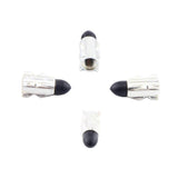 Maxbell 4Pieces Alloy Tire Stem Valve Caps Dust Cover for Motorcycle Silver + Black - Aladdin Shoppers