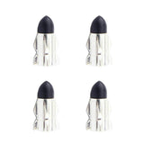 Maxbell 4Pieces Alloy Tire Stem Valve Caps Dust Cover for Motorcycle Silver + Black - Aladdin Shoppers
