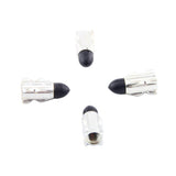 Maxbell 4Pieces Alloy Tire Stem Valve Caps Dust Cover for Motorcycle Silver + Black - Aladdin Shoppers