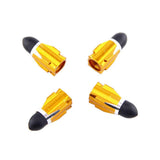 Maxbell 4Pieces Alloy Tire Stem Valve Caps Dust Cover for Motorcycle Yellow + Black - Aladdin Shoppers