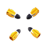 Maxbell 4Pieces Alloy Tire Stem Valve Caps Dust Cover for Motorcycle Yellow + Black - Aladdin Shoppers