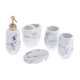 Maxbell 5 Pcs Bathroom Accessories Set Soap Dish Dispenser Toothbrush Holder Tumbler - Aladdin Shoppers