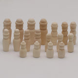 Maxbell 5 Piece Unfinished Wood Blank DIY Family People Wooden Peg Dolls Bodies for Craft - Aladdin Shoppers