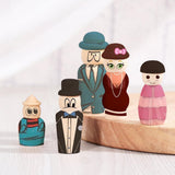 Maxbell 5 Piece Unfinished Wood Blank DIY Family People Wooden Peg Dolls Bodies for Craft - Aladdin Shoppers