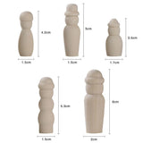 Maxbell 5 Piece Unfinished Wood Blank DIY Family People Wooden Peg Dolls Bodies for Craft - Aladdin Shoppers