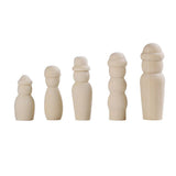 Maxbell 5 Piece Unfinished Wood Blank DIY Family People Wooden Peg Dolls Bodies for Craft - Aladdin Shoppers