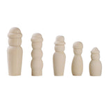 Maxbell 5 Piece Unfinished Wood Blank DIY Family People Wooden Peg Dolls Bodies for Craft - Aladdin Shoppers
