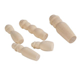 Maxbell 5 Piece Unfinished Wood Blank DIY Family People Wooden Peg Dolls Bodies for Craft - Aladdin Shoppers