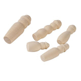 Maxbell 5 Piece Unfinished Wood Blank DIY Family People Wooden Peg Dolls Bodies for Craft - Aladdin Shoppers