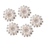 Maxbell 5 Pieces 27mm Metal Diamante Pearl Flower Buttons Embellishments Crystal Buttons Flatbacks DIY Accessories Sewing Fasteners Wedding Decorations - Aladdin Shoppers
